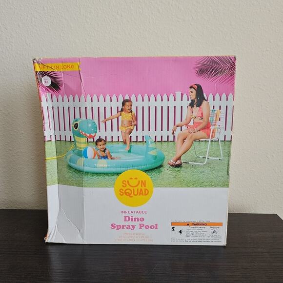 Dino Spray Pool - Sun Squad™, inflatable spray pool for kids Over 5 Foot Long - Picture 1 of 5